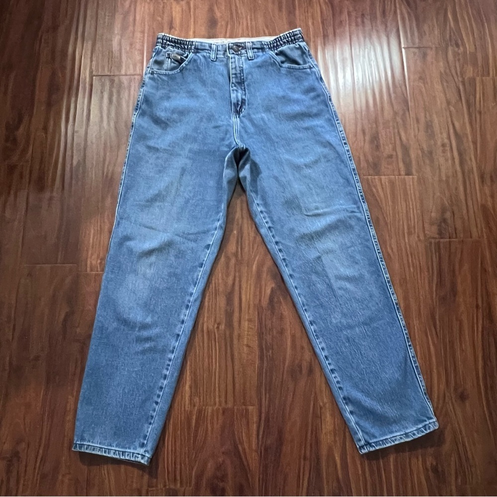 Vintage Lee Relaxed-Fit Side Elastic Tapered-Leg High Rise Mom Jeans size 8